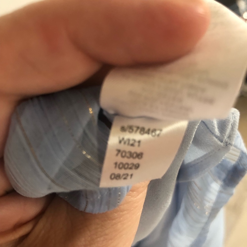 LOFT Blue Ruffle Blouse - Picture 11 of 15